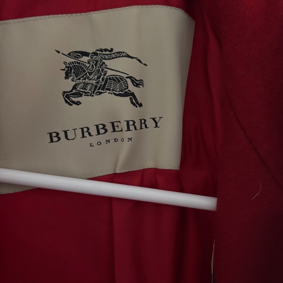 Red Burberry Peacoat XL - Picture 3 of 10